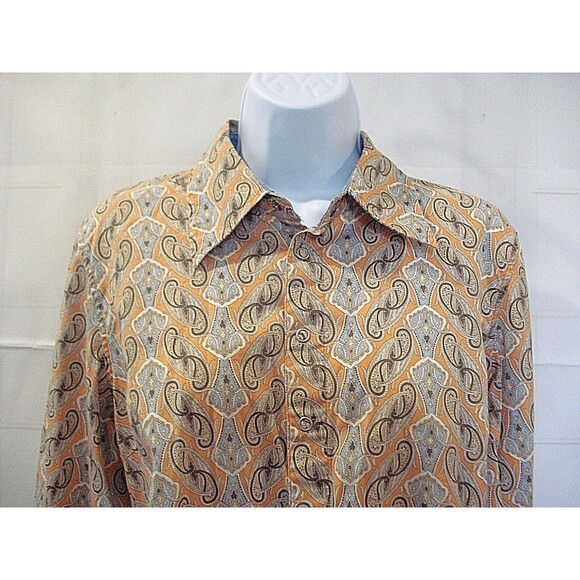 Tommy Hilfiger Jeans Blouse Flip Cuff Snap Front Shirt Womens Size L - Picture 3 of 8